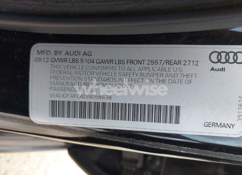 Photo 9 of 2013 Audi A6 2.0T PREMIUM (VIN WAUGFAFC4DN058638)