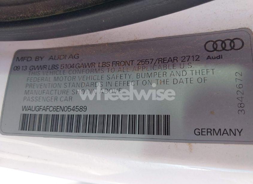 Photo 9 of 2014 Audi A6 2.0T PREMIUM (VIN WAUGFAFC6EN054589)