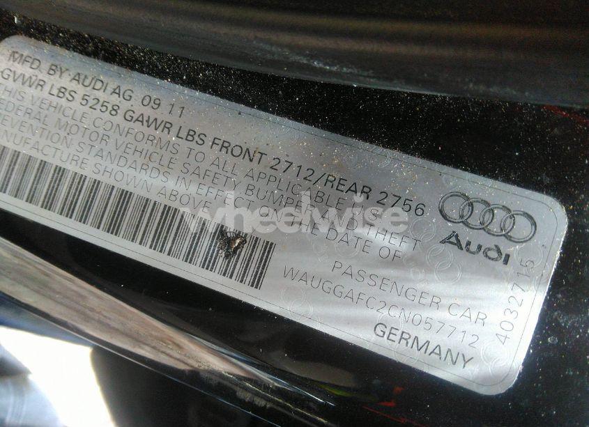 Photo 9 of 2012 Audi A6 3.0 PREMIUM (VIN WAUGGAFC2CN057712)
