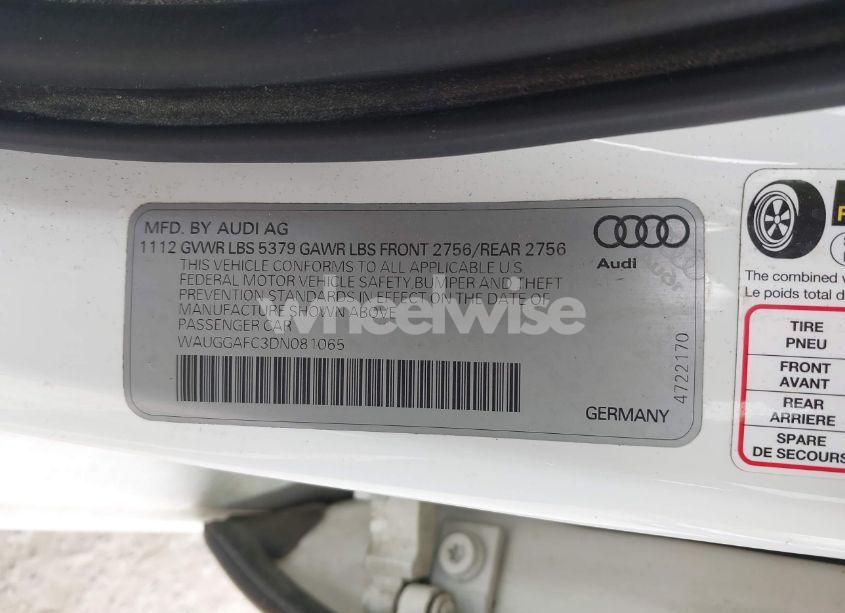 Photo 9 of 2013 Audi A6 3.0T PREMIUM (VIN WAUGGAFC3DN081065)