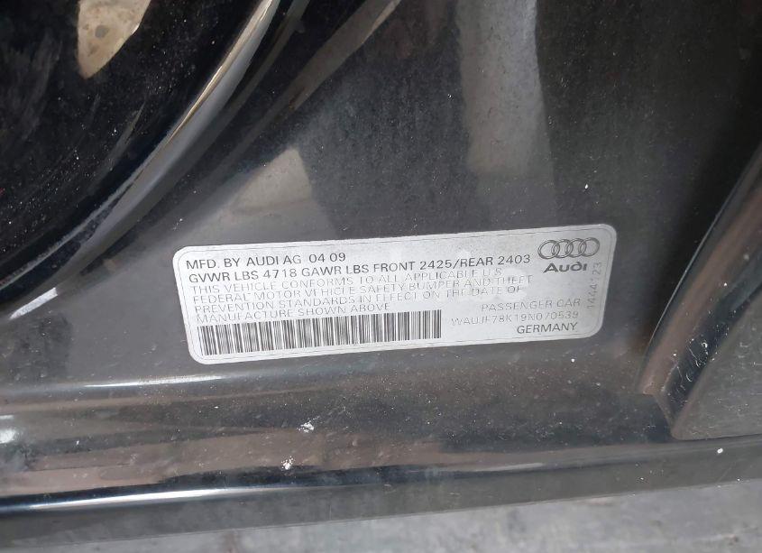 Photo 9 of 2009 Audi A4 2.0T PREMIUM (VIN WAUJF78K19N070539)
