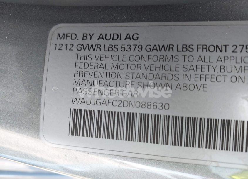 Photo 9 of 2013 Audi A6 3.0T PREMIUM (VIN WAUJGAFC2DN088630)