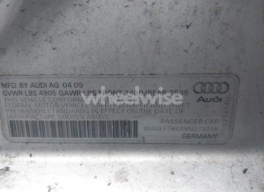 Photo 9 of 2009 Audi A4 2.0T PREMIUM (VIN WAULF78K49N073458)