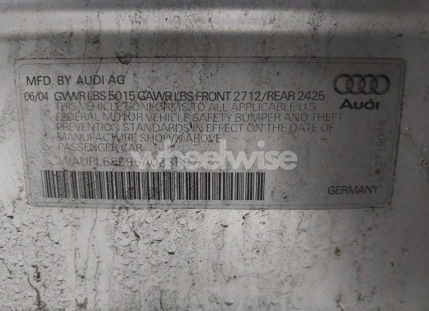 Photo 9 of 2005 Audi S4 4.2 (VIN WAUPL68E95A033697)