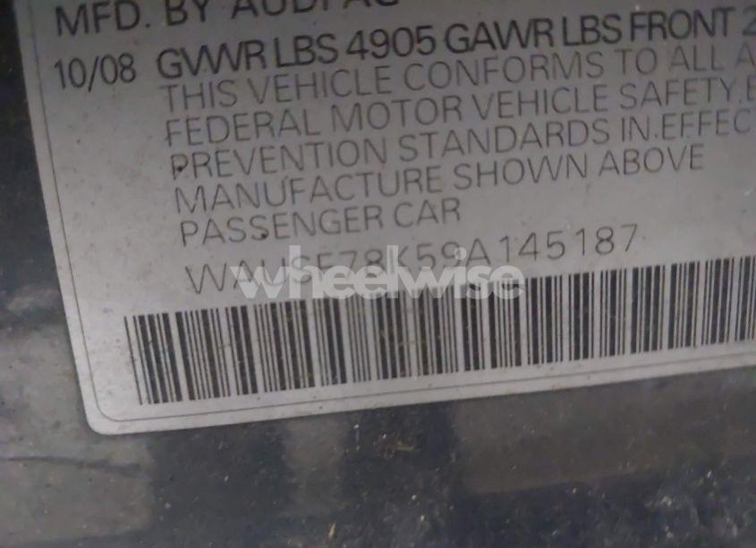 Photo 9 of 2009 Audi A4 2.0T PREMIUM (VIN WAUSF78K59A145187)