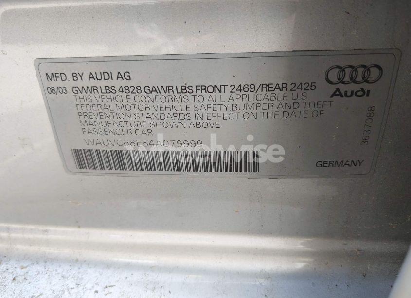 Photo 9 of 2004 Audi A4 1.8T AVANT (VIN WAUVC68E54A079999)