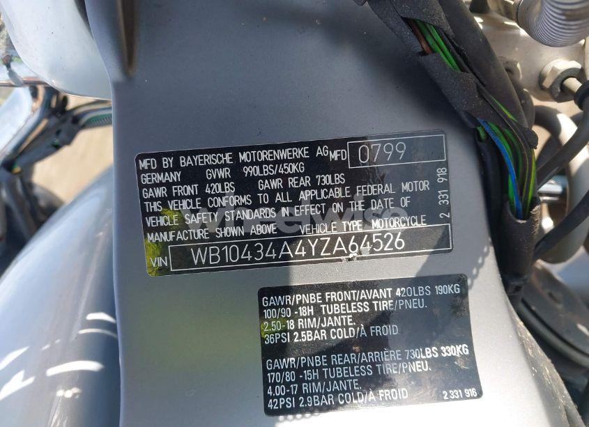 Photo 10 of 2000 Bmw R1200 C (VIN WB10434A4YZA64526)