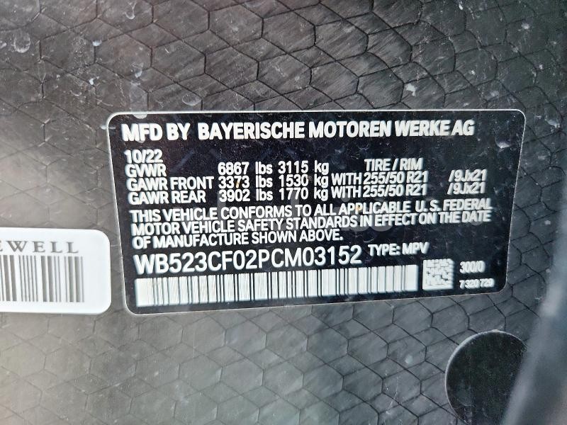 Photo 13 of 2023 BMW IX XDRIVE50 (VIN WB523CF02PCM03152)