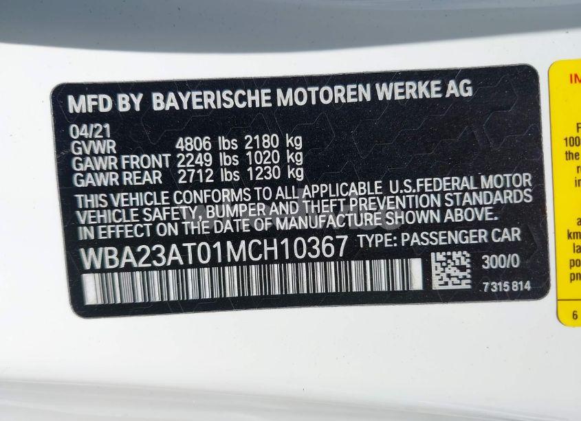 Photo 9 of 2021 Bmw 430i (VIN WBA23AT01MCH10367)