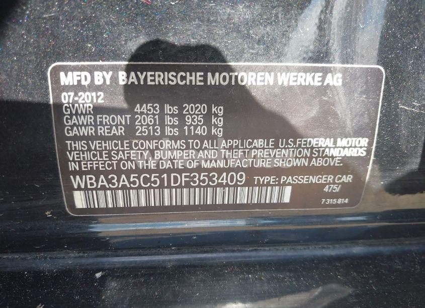 Photo 9 of 2013 Bmw 328i (VIN WBA3A5C51DF353409)