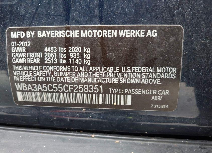 Photo 9 of 2012 Bmw 328i (VIN WBA3A5C55CF258351)