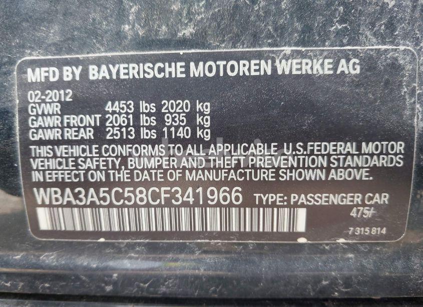 Photo 9 of 2012 Bmw 328i (VIN WBA3A5C58CF341966)