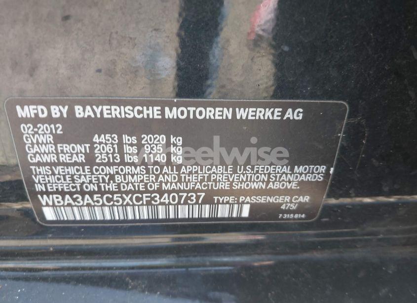 Photo 9 of 2012 Bmw 328i (VIN WBA3A5C5XCF340737)