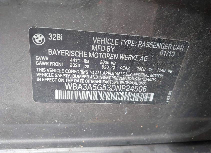 Photo 9 of 2013 Bmw 328i (VIN WBA3A5G53DNP24506)