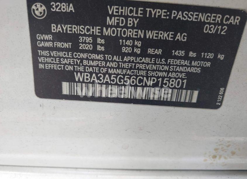 Photo 9 of 2012 Bmw 328i (VIN WBA3A5G56CNP15801)