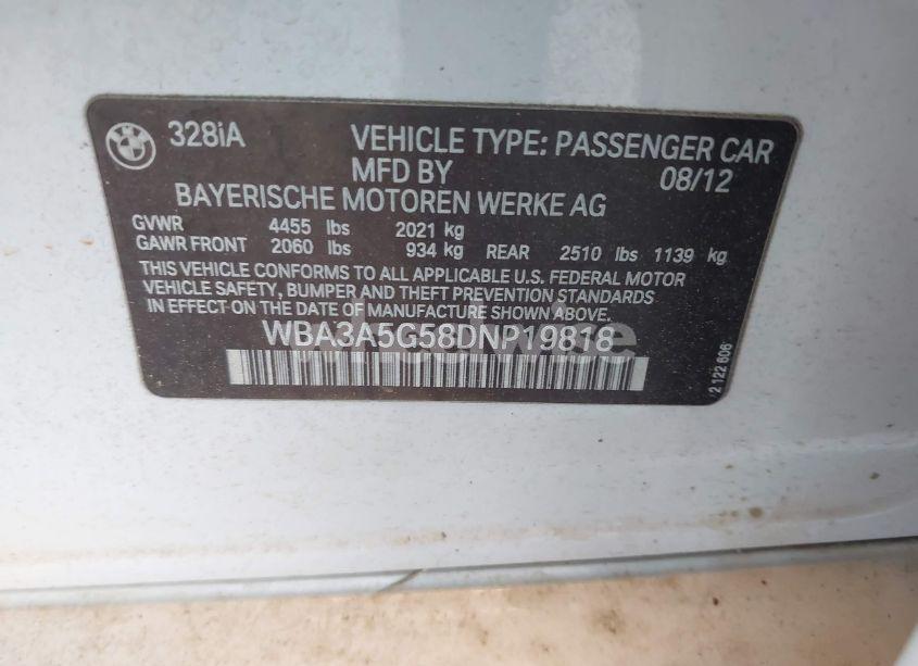 Photo 9 of 2013 Bmw 328i (VIN WBA3A5G58DNP19818)
