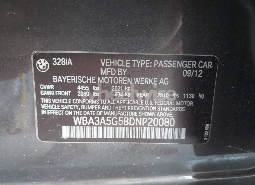 Photo 9 of 2013 Bmw 328i (VIN WBA3A5G58DNP20080)