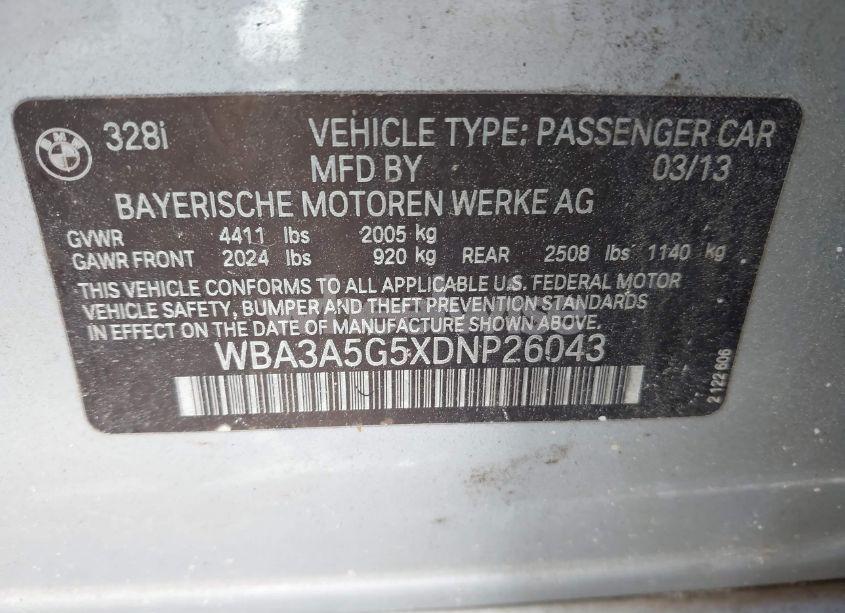 Photo 9 of 2013 Bmw 328i (VIN WBA3A5G5XDNP26043)