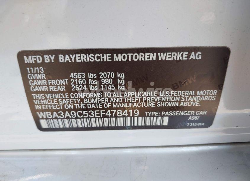 Photo 9 of 2014 Bmw 335i N/A (VIN WBA3A9C53EF478419)