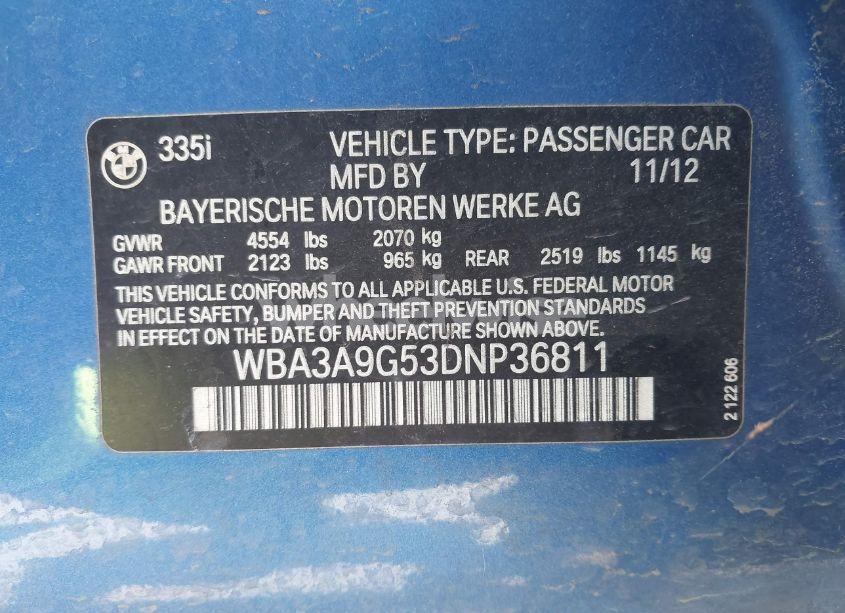 Photo 9 of 2013 Bmw 335i (VIN WBA3A9G53DNP36811)