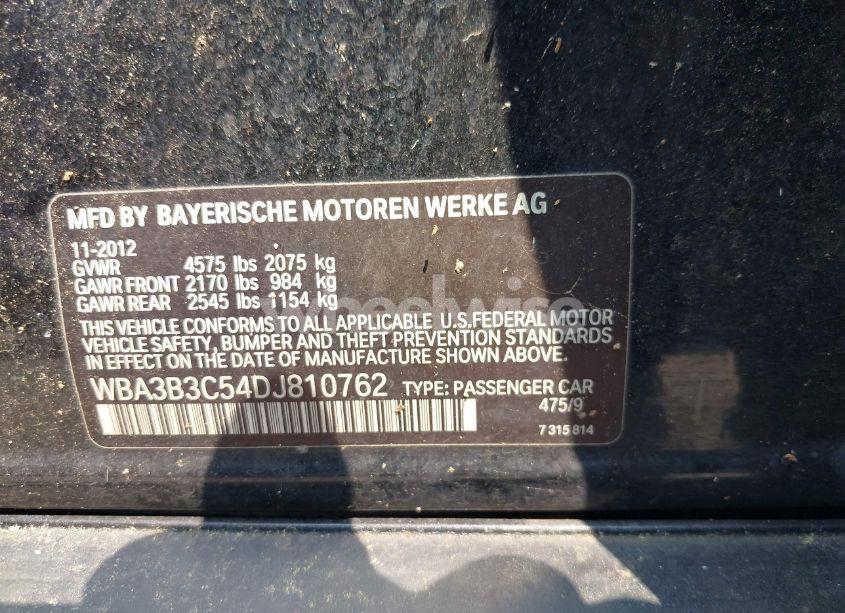 Photo 9 of 2013 Bmw 328i XDRIVE (VIN WBA3B3C54DJ810762)