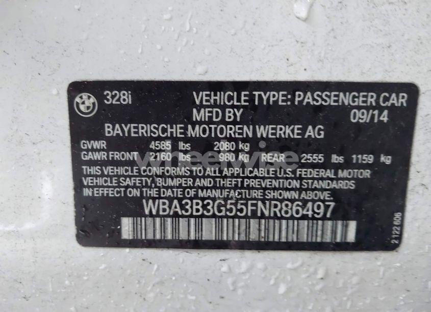 Photo 9 of 2015 Bmw 328i XDRIVE (VIN WBA3B3G55FNR86497)