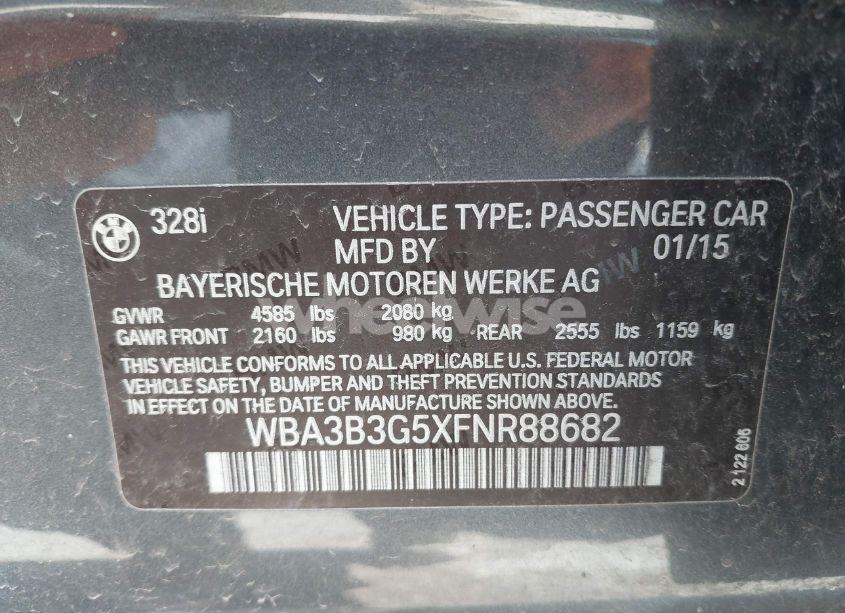 Photo 9 of 2015 Bmw 328i XDRIVE (VIN WBA3B3G5XFNR88682)