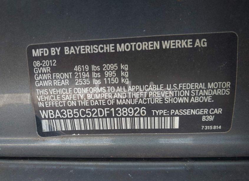 Photo 9 of 2013 Bmw 328i XDRIVE (VIN WBA3B5C52DF138926)