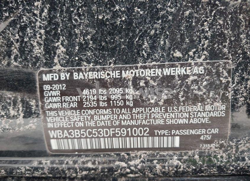 Photo 9 of 2013 Bmw 328i XDRIVE (VIN WBA3B5C53DF591002)