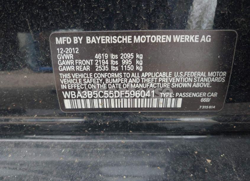 Photo 9 of 2013 Bmw 328i XDRIVE (VIN WBA3B5C55DF596041)