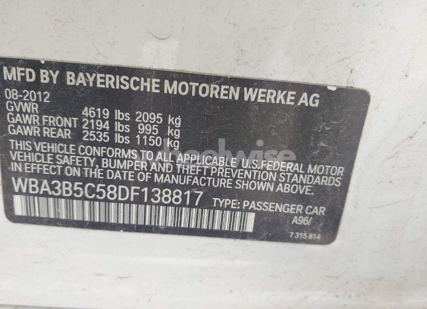 Photo 9 of 2013 Bmw 328i XDRIVE (VIN WBA3B5C58DF138817)