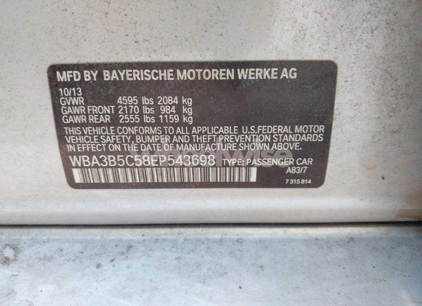 Photo 8 of 2014 Bmw 328i XDRIVE (VIN WBA3B5C58EP543698)