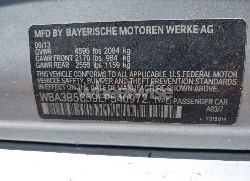 Photo 9 of 2014 Bmw 328i XDRIVE (VIN WBA3B5C59EP540972)
