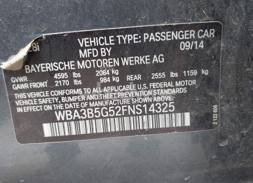 Photo 9 of 2015 Bmw 328i XDRIVE (VIN WBA3B5G52FNS14325)