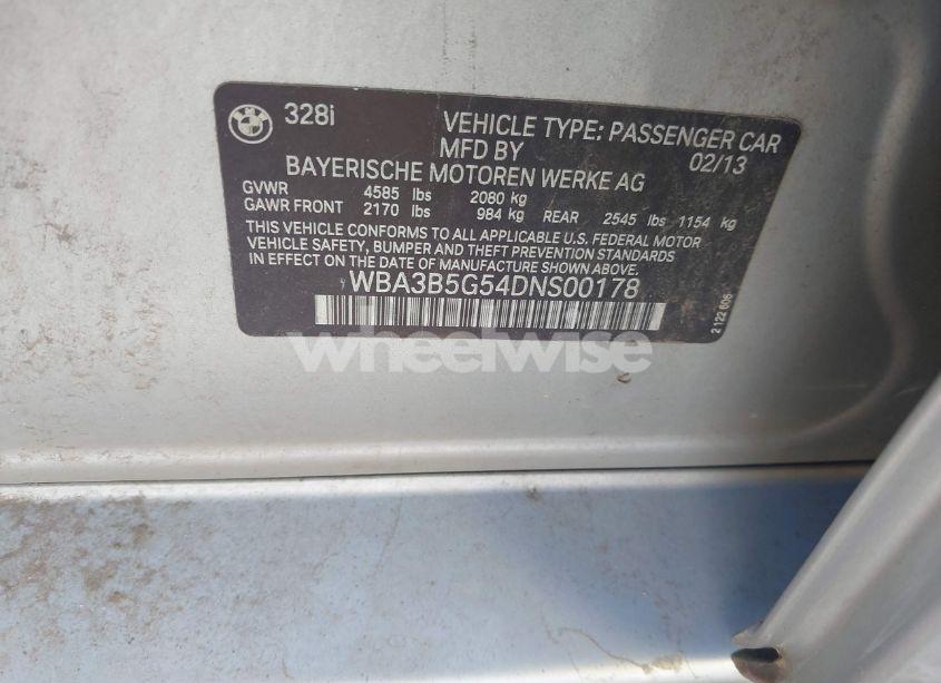 Photo 9 of 2013 Bmw 328i XDRIVE (VIN WBA3B5G54DNS00178)