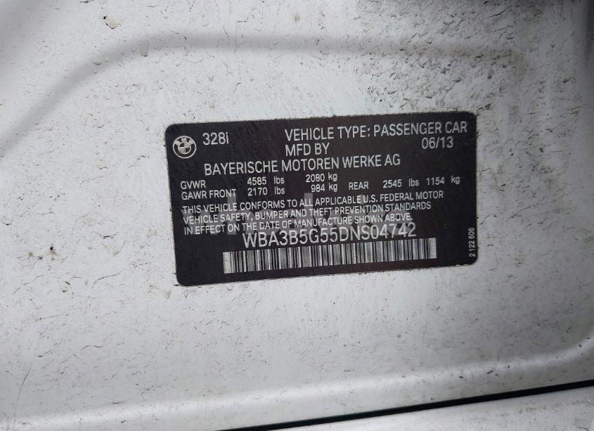 Photo 9 of 2013 Bmw 328i XDRIVE (VIN WBA3B5G55DNS04742)