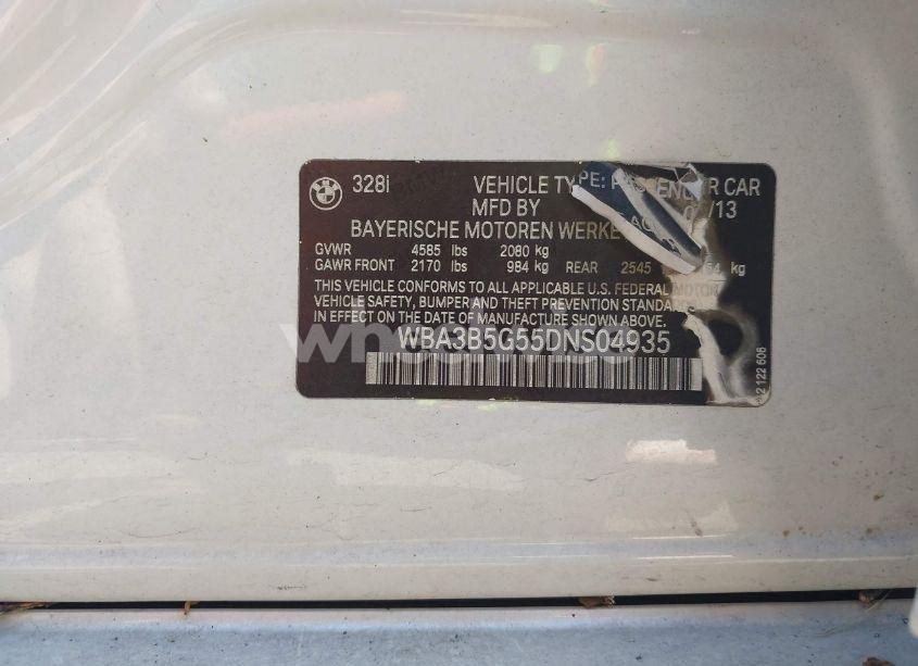 Photo 9 of 2013 Bmw 328i XDRIVE (VIN WBA3B5G55DNS04935)