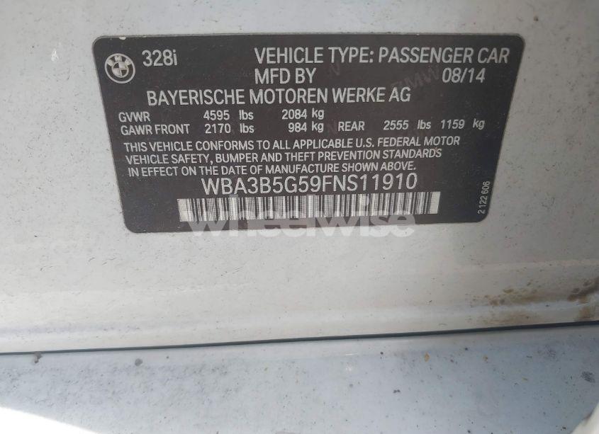 Photo 9 of 2015 Bmw 328i XDRIVE (VIN WBA3B5G59FNS11910)