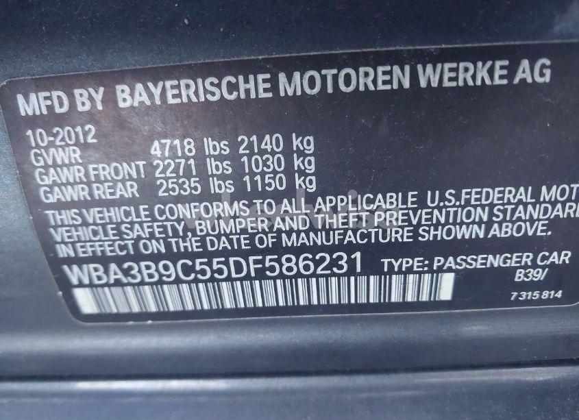 Photo 9 of 2013 Bmw 335i XDRIVE (VIN WBA3B9C55DF586231)