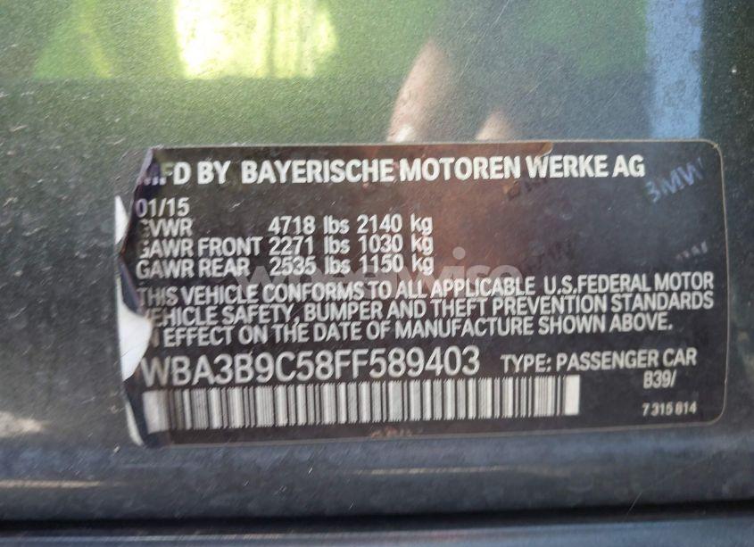 Photo 9 of 2015 Bmw 335i XDRIVE (VIN WBA3B9C58FF589403)