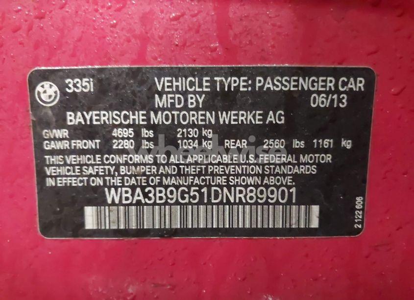 Photo 9 of 2013 Bmw 335i XDRIVE (VIN WBA3B9G51DNR89901)