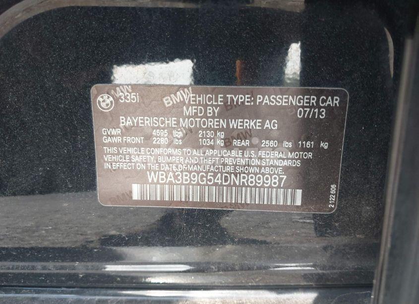 Photo 9 of 2013 Bmw 335i XDRIVE (VIN WBA3B9G54DNR89987)