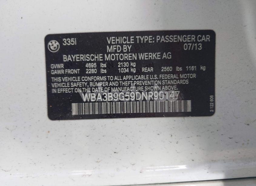 Photo 9 of 2013 Bmw 335i XDRIVE (VIN WBA3B9G59DNR90147)