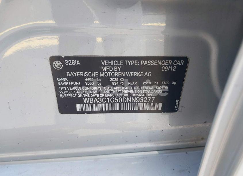 Photo 9 of 2013 Bmw 328i (VIN WBA3C1G50DNN93277)