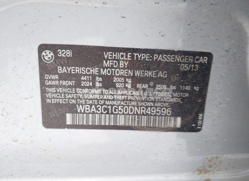 Photo 9 of 2013 Bmw 328i (VIN WBA3C1G50DNR49596)