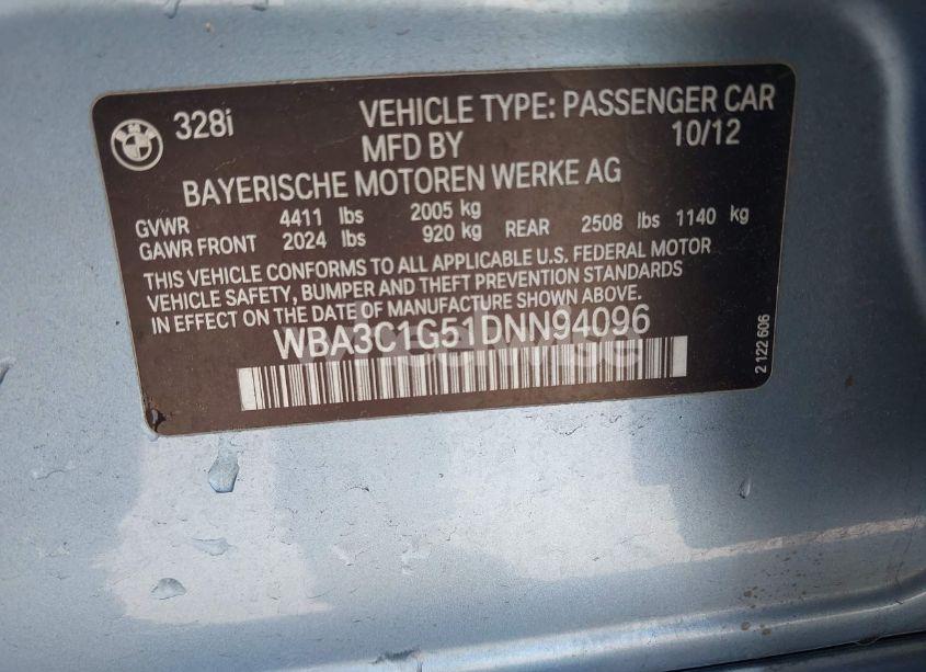 Photo 9 of 2013 Bmw 328i (VIN WBA3C1G51DNN94096)