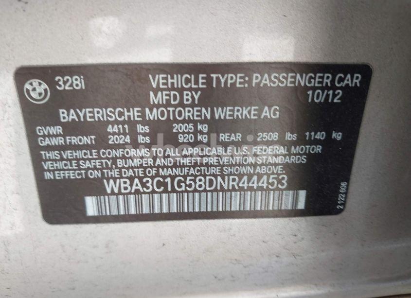 Photo 9 of 2013 Bmw 328i (VIN WBA3C1G58DNR44453)