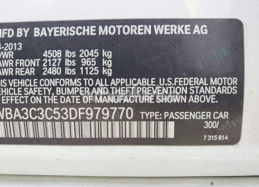 Photo 9 of 2013 Bmw 320i XDRIVE (VIN WBA3C3C53DF979770)