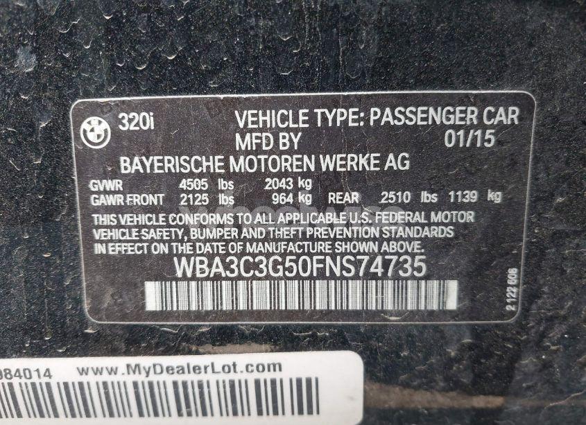 Photo 9 of 2015 Bmw 320i XDRIVE (VIN WBA3C3G50FNS74735)