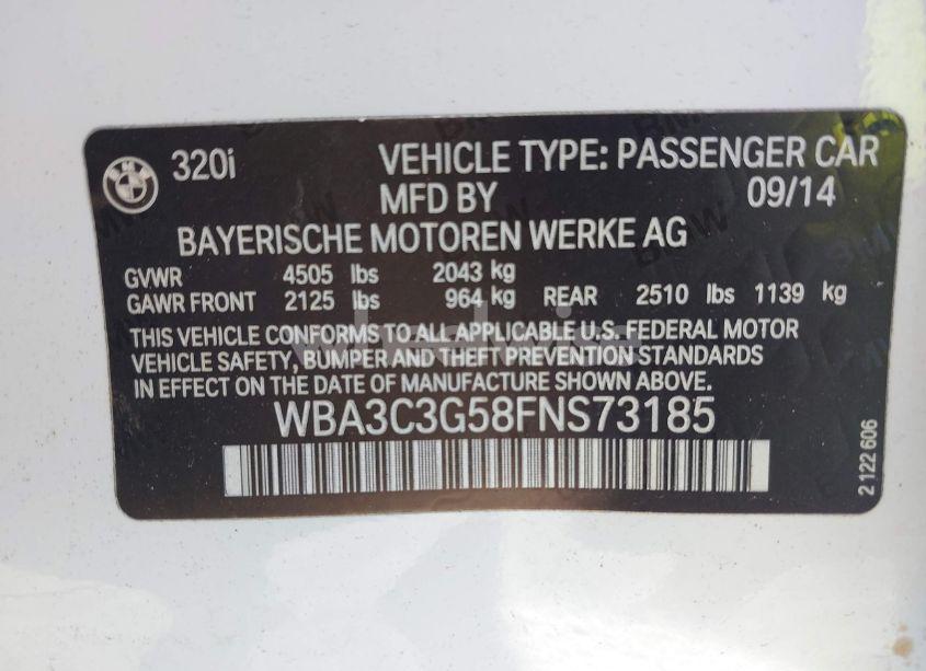 Photo 9 of 2015 Bmw 320i XDRIVE (VIN WBA3C3G58FNS73185)
